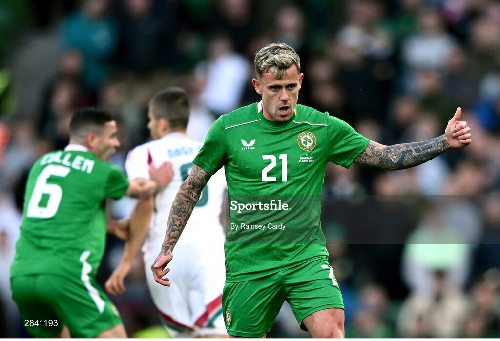 4 June 2024; Sammie Szmodics of Republic of Ireland during the international friendly match between Republic of Ireland and Hungary at Aviva Stadium in Dublin. Photo by Ramsey Cardy/Sportsfile