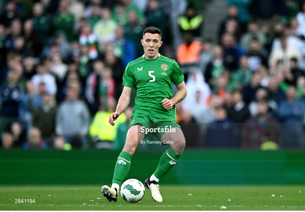 4 June 2024; Dara O'Shea of Republic of Ireland during the international friendly match between Republic of Ireland and Hungary at Aviva Stadium in Dublin. Photo by Ramsey Cardy/Sportsfile