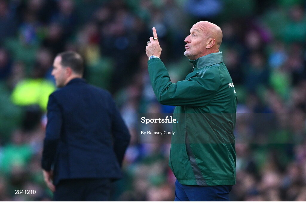 4 June 2024; Hungary manager Marco Rossi during the international friendly match between Republic of Ireland and Hungary at Aviva Stadium in Dublin. Photo by Ramsey Cardy/Sportsfile