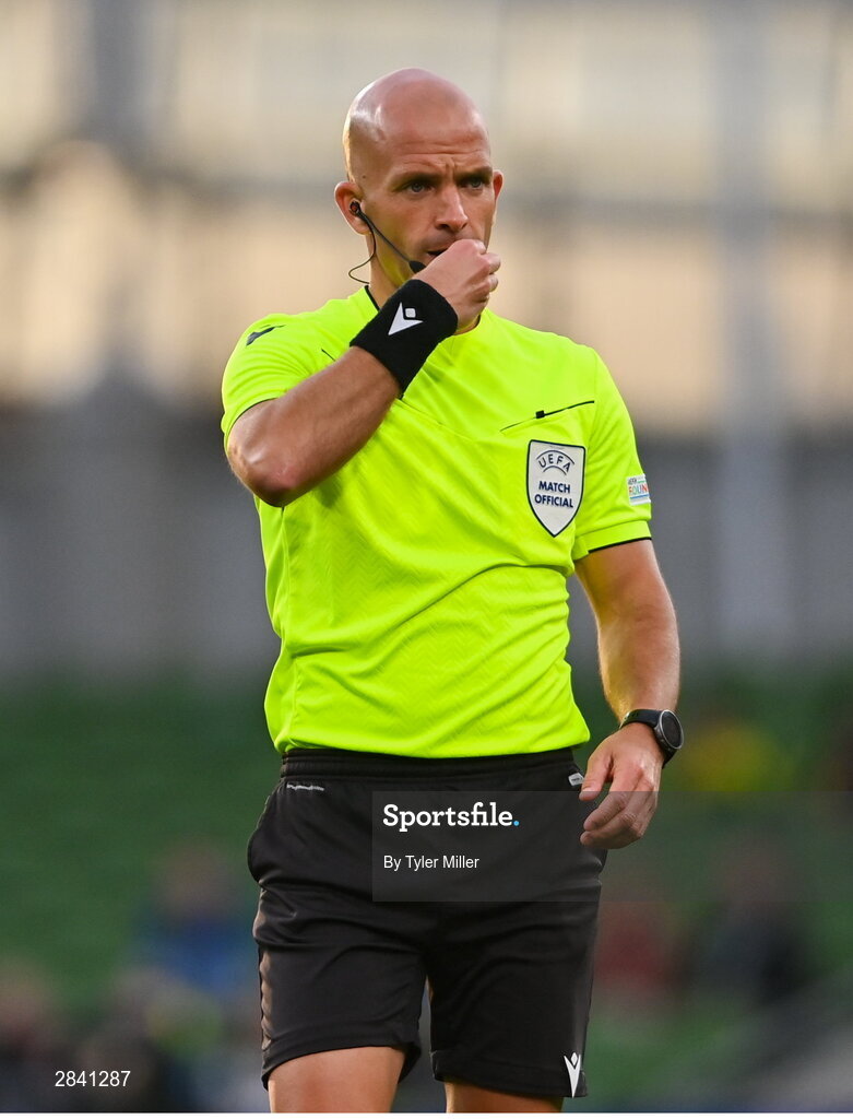 4 June 2024; Referee Luis Godinho during the international friendly match between Republic of Ireland and Hungary at Aviva Stadium in Dublin. Photo by Tyler Miller/Sportsfile