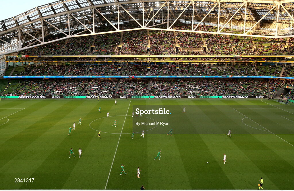 4 June 2024; A general view of action during the international friendly match between Republic of Ireland and Hungary at Aviva Stadium in Dublin. Photo by Michael P Ryan/Sportsfile