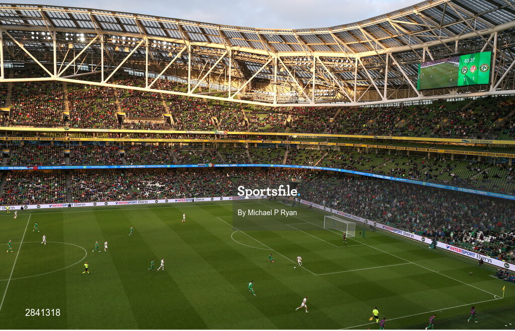 4 June 2024; A general view of action during the international friendly match between Republic of Ireland and Hungary at Aviva Stadium in Dublin. Photo by Michael P Ryan/Sportsfile
