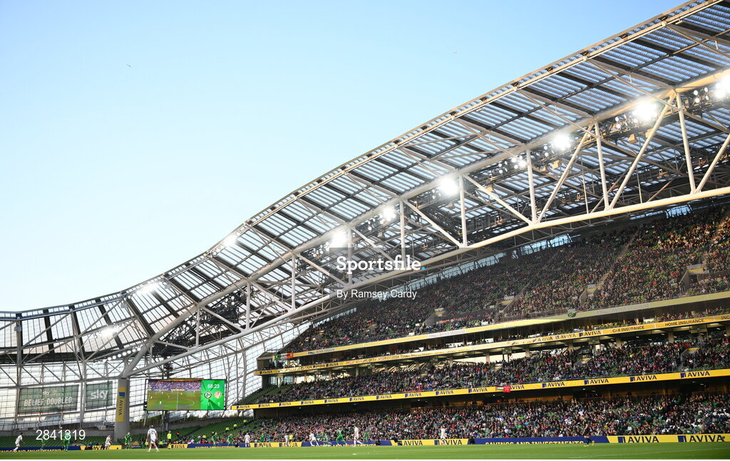 4 June 2024; A general view inside the stadium during the international friendly match between Republic of Ireland and Hungary at Aviva Stadium in Dublin. Photo by Ramsey Cardy/Sportsfile