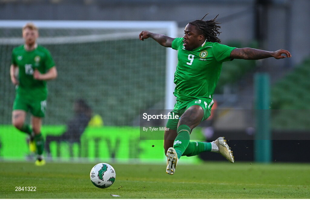 4 June 2024; Michael Obafemi of Republic of Ireland during the international friendly match between Republic of Ireland and Hungary at Aviva Stadium in Dublin. Photo by Tyler Miller/Sportsfile
