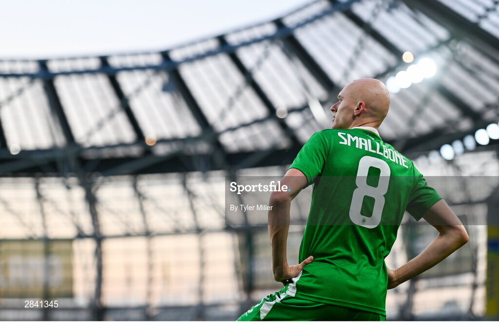 4 June 2024; Will Smallbone of Republic of Ireland during the international friendly match between Republic of Ireland and Hungary at Aviva Stadium in Dublin. Photo by Tyler Miller/Sportsfile