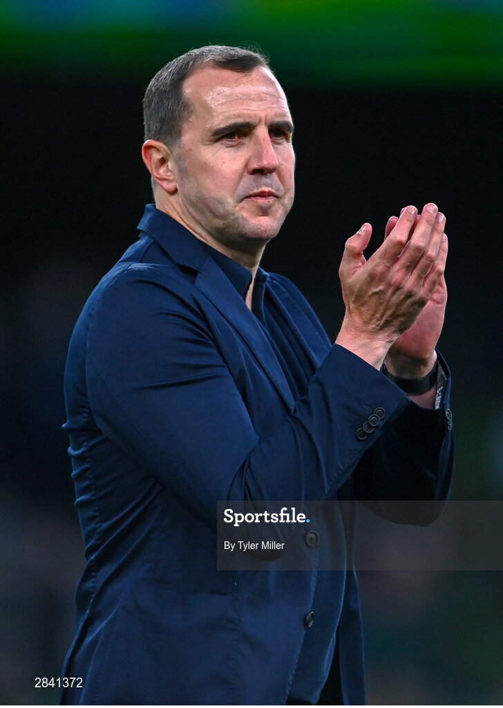 4 June 2024; Republic of Ireland interim head coach John O'Shea after his side's victory in the international friendly match between Republic of Ireland and Hungary at Aviva Stadium in Dublin. Photo by Tyler Miller/Sportsfile