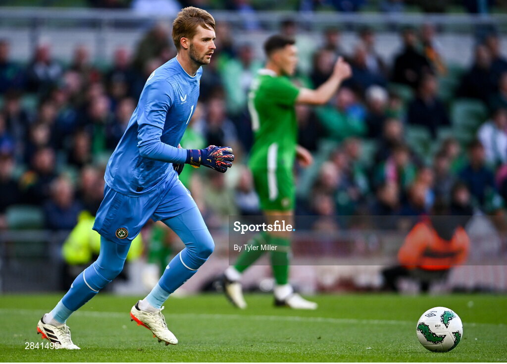 4 June 2024; Republic of Ireland goalkeeper Caoimhin Kelleher during the international friendly match between Republic of Ireland and Hungary at Aviva Stadium in Dublin. Photo by Tyler Miller/Sportsfile