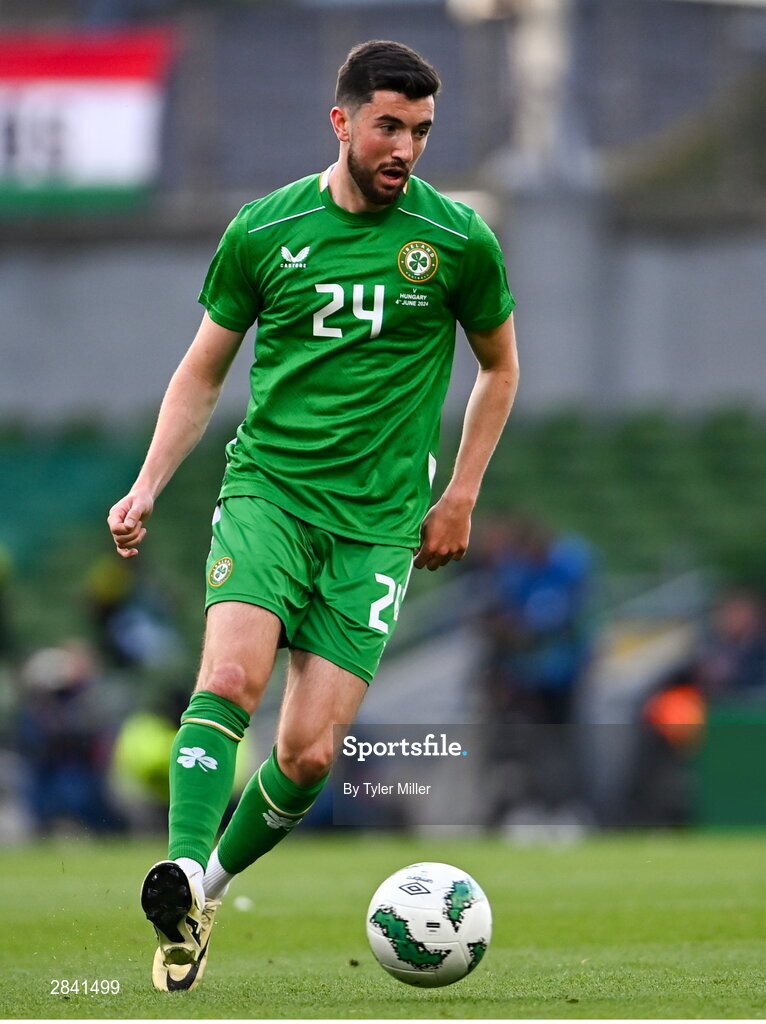 4 June 2024; Finn Azaz of Republic of Ireland during the international friendly match between Republic of Ireland and Hungary at Aviva Stadium in Dublin. Photo by Tyler Miller/Sportsfile