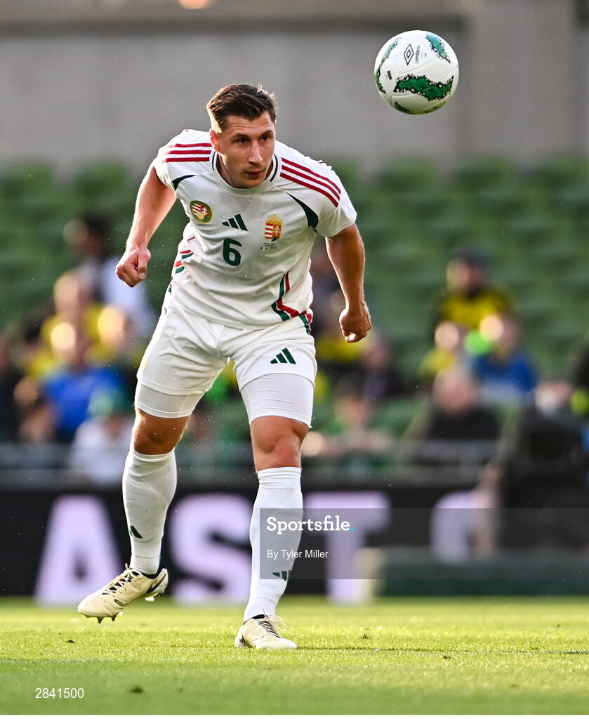 4 June 2024; Willi Orbán of Hungary during the international friendly match between Republic of Ireland and Hungary at Aviva Stadium in Dublin. Photo by Tyler Miller/Sportsfile