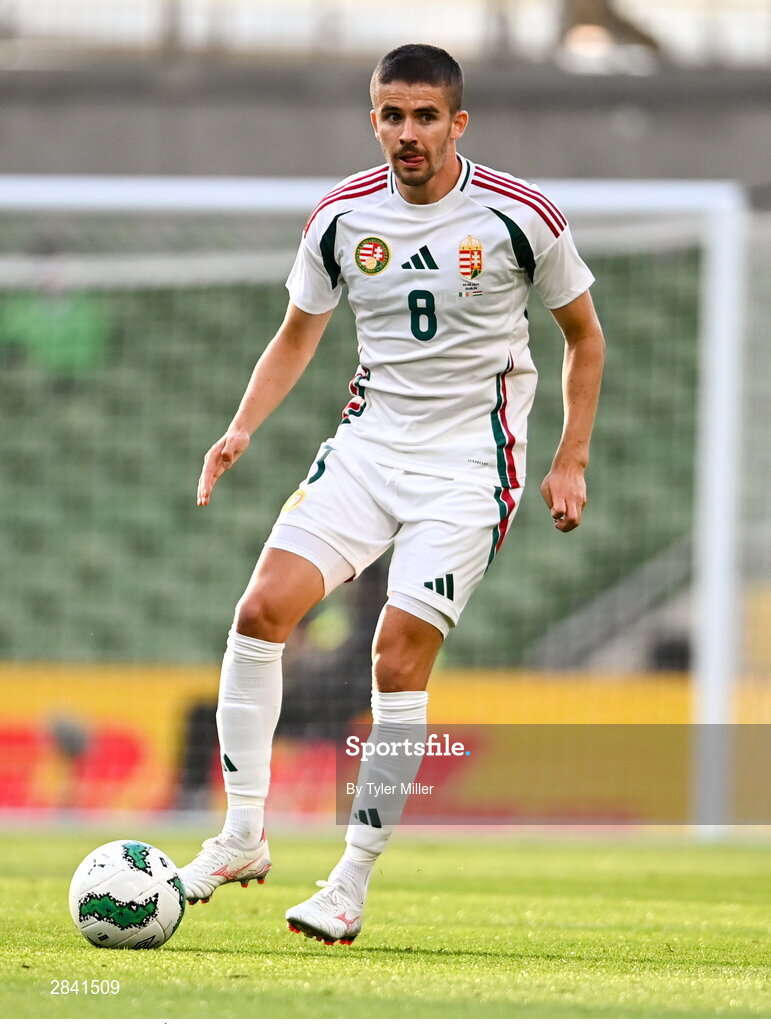 4 June 2024; Ádám Nagy of Hungary during the international friendly match between Republic of Ireland and Hungary at Aviva Stadium in Dublin. Photo by Tyler Miller/Sportsfile