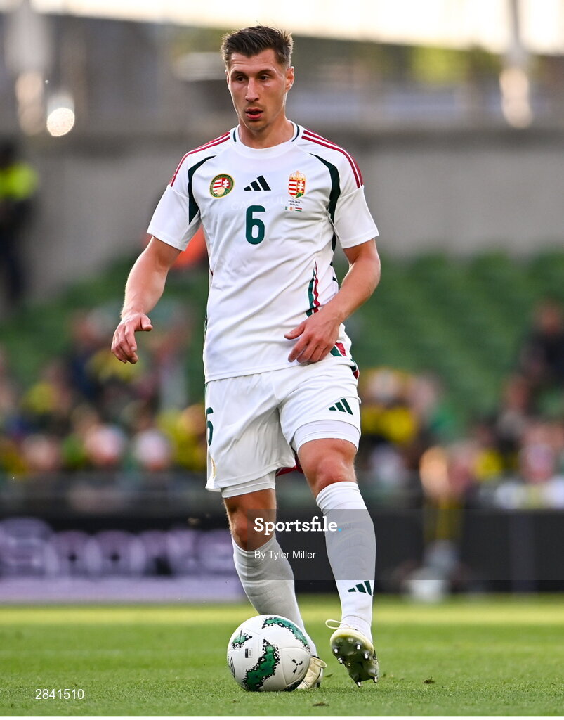 4 June 2024; Willi Orbán of Hungary during the international friendly match between Republic of Ireland and Hungary at Aviva Stadium in Dublin. Photo by Tyler Miller/Sportsfile