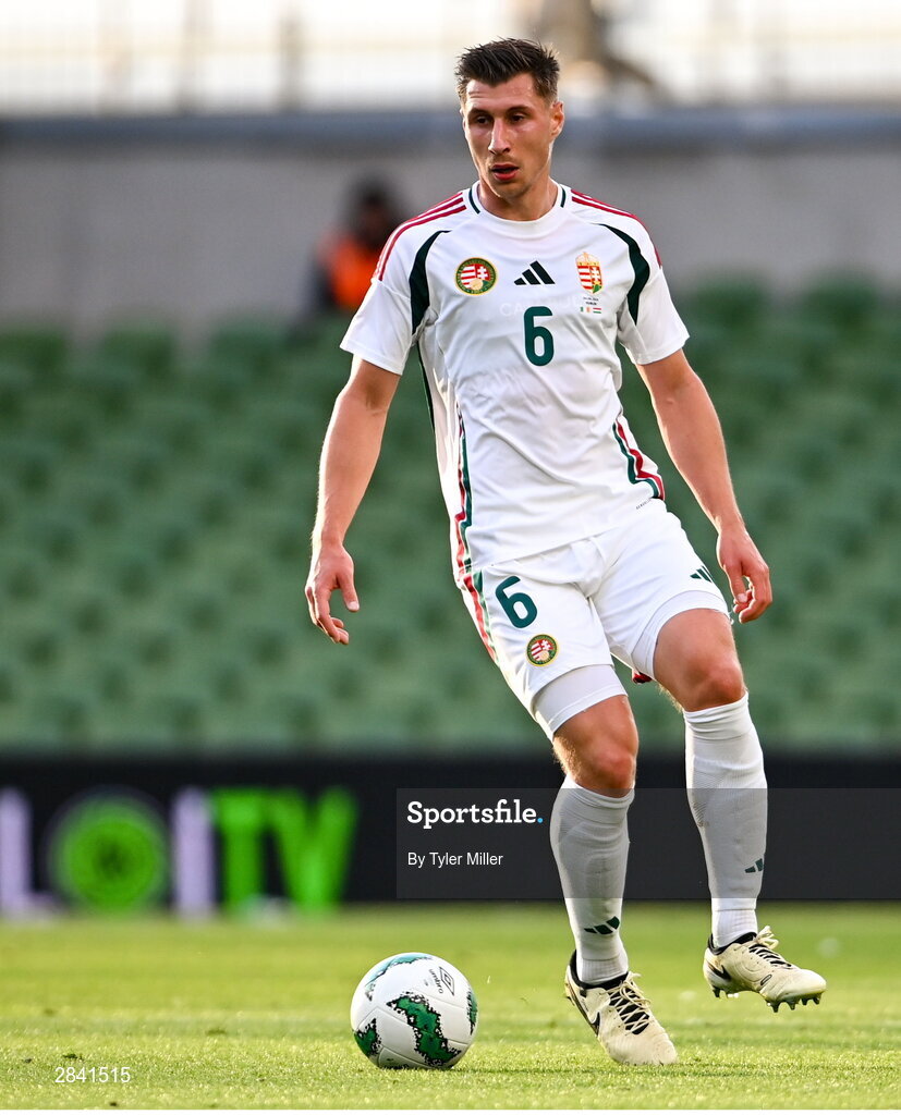 4 June 2024; Willi Orbán of Hungary during the international friendly match between Republic of Ireland and Hungary at Aviva Stadium in Dublin. Photo by Tyler Miller/Sportsfile