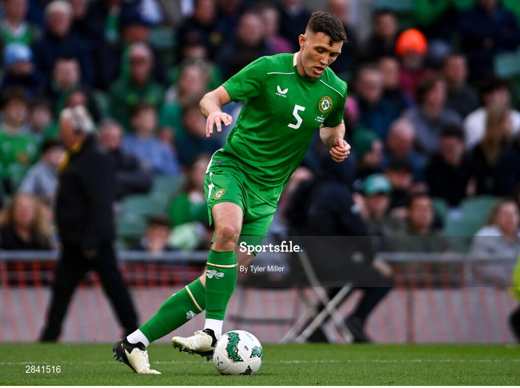4 June 2024; Dara O'Shea of Republic of Ireland during the international friendly match between Republic of Ireland and Hungary at Aviva Stadium in Dublin. Photo by Tyler Miller/Sportsfile
