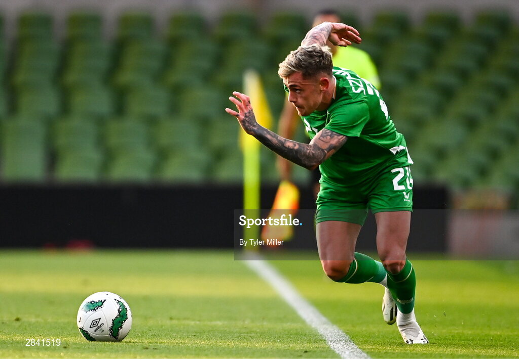 4 June 2024; Sammie Szmodics of Republic of Ireland during the international friendly match between Republic of Ireland and Hungary at Aviva Stadium in Dublin. Photo by Tyler Miller/Sportsfile