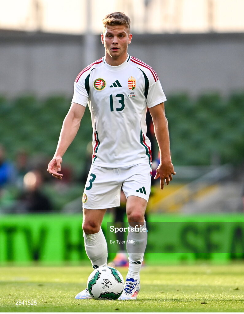 4 June 2024; András Schäfer of Hungary during the international friendly match between Republic of Ireland and Hungary at Aviva Stadium in Dublin. Photo by Tyler Miller/Sportsfile