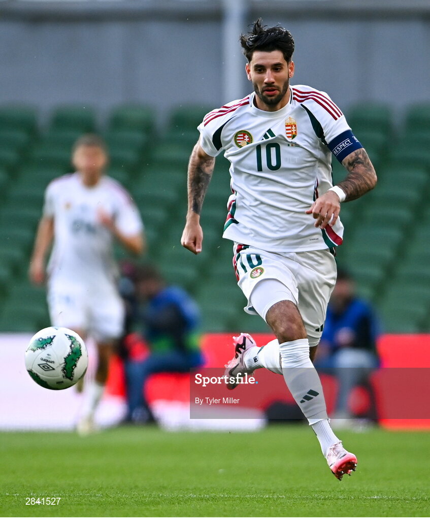 4 June 2024; Dominik Szoboszlai of Hungary during the international friendly match between Republic of Ireland and Hungary at Aviva Stadium in Dublin. Photo by Tyler Miller/Sportsfile