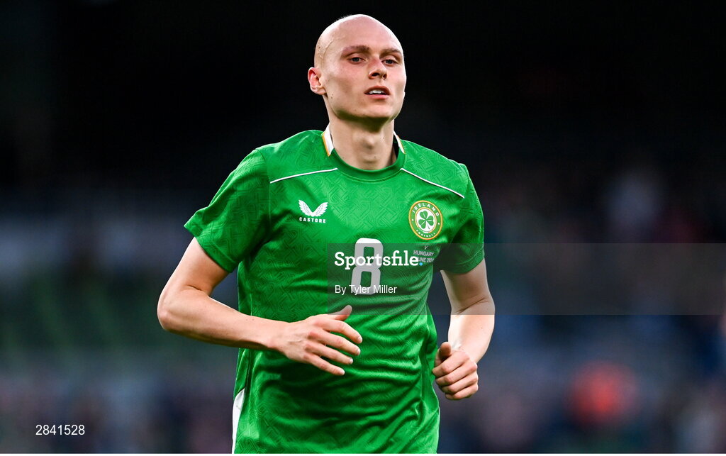4 June 2024; Will Smallbone of Republic of Ireland during the international friendly match between Republic of Ireland and Hungary at Aviva Stadium in Dublin. Photo by Tyler Miller/Sportsfile