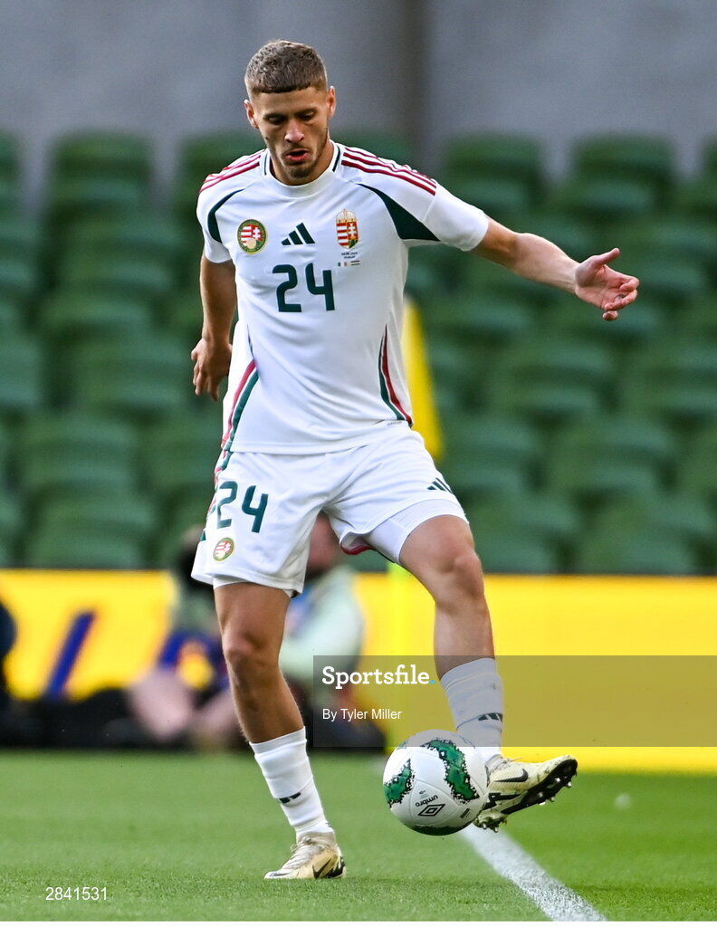 4 June 2024; Márton Dárdai of Hungary during the international friendly match between Republic of Ireland and Hungary at Aviva Stadium in Dublin. Photo by Tyler Miller/Sportsfile