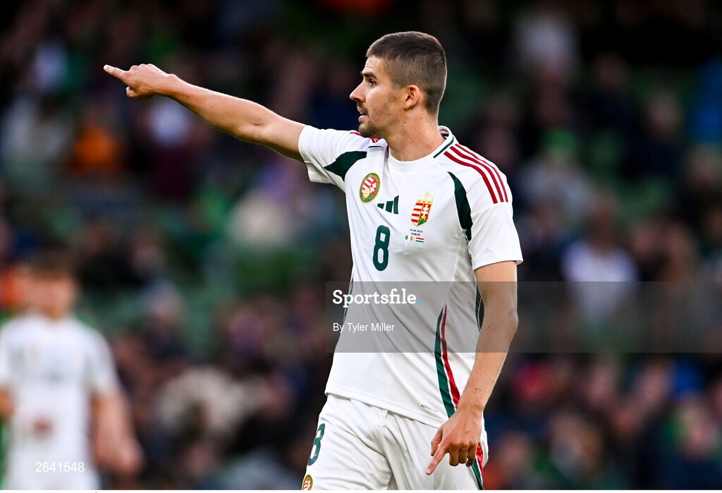 4 June 2024; Ádám Nagy of Hungary during the international friendly match between Republic of Ireland and Hungary at Aviva Stadium in Dublin. Photo by Tyler Miller/Sportsfile