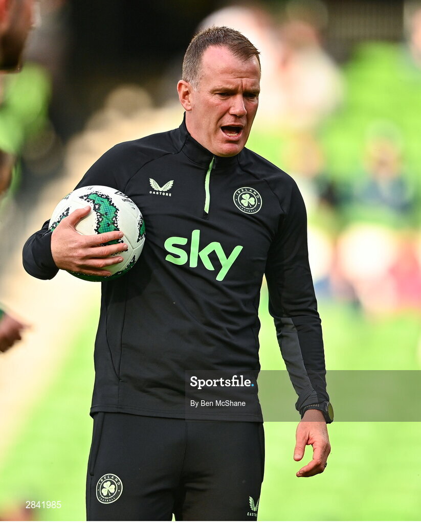4 June 2024; Republic of Ireland assistant coach Glenn Whelan before the international friendly match between Republic of Ireland and Hungary at Aviva Stadium in Dublin. Photo by Ben McShane/Sportsfile