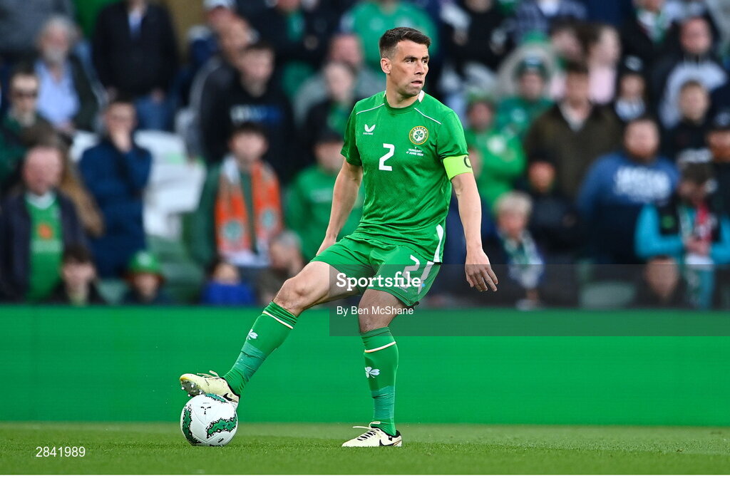 4 June 2024; Seamus Coleman of Republic of Ireland during the international friendly match between Republic of Ireland and Hungary at Aviva Stadium in Dublin. Photo by Ben McShane/Sportsfile