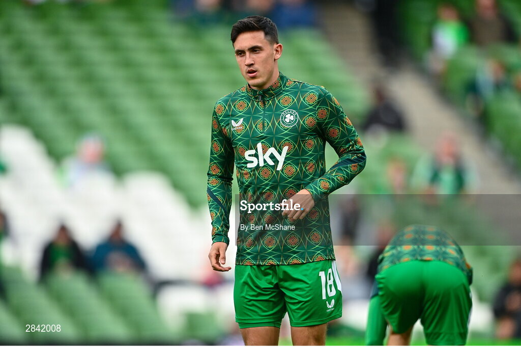 4 June 2024; Jamie McGrath of Republic of Ireland before the international friendly match between Republic of Ireland and Hungary at Aviva Stadium in Dublin. Photo by Ben McShane/Sportsfile