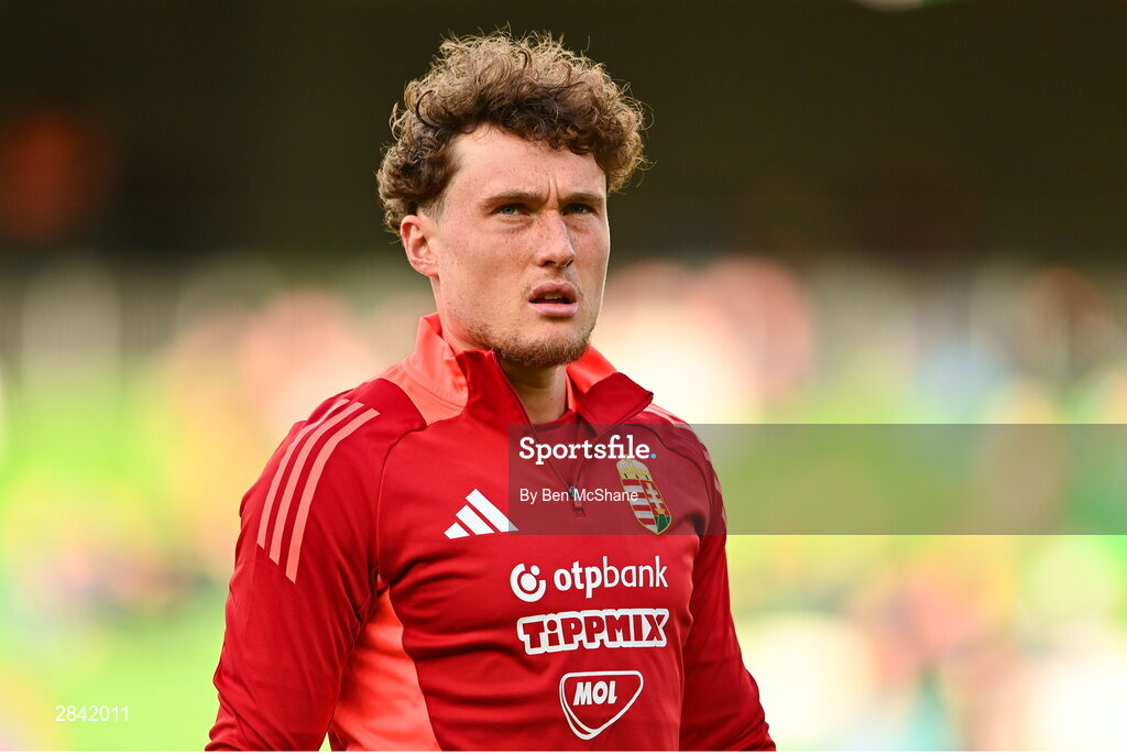 4 June 2024; Callum Styles of Hungary before the international friendly match between Republic of Ireland and Hungary at Aviva Stadium in Dublin. Photo by Ben McShane/Sportsfile
