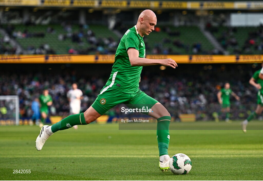4 June 2024; Will Smallbone of Republic of Ireland during the international friendly match between Republic of Ireland and Hungary at Aviva Stadium in Dublin. Photo by Ben McShane/Sportsfile