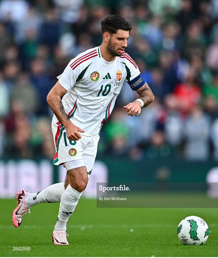 4 June 2024; Dominik Szoboszlai of Hungary during the international friendly match between Republic of Ireland and Hungary at Aviva Stadium in Dublin. Photo by Ben McShane/Sportsfile