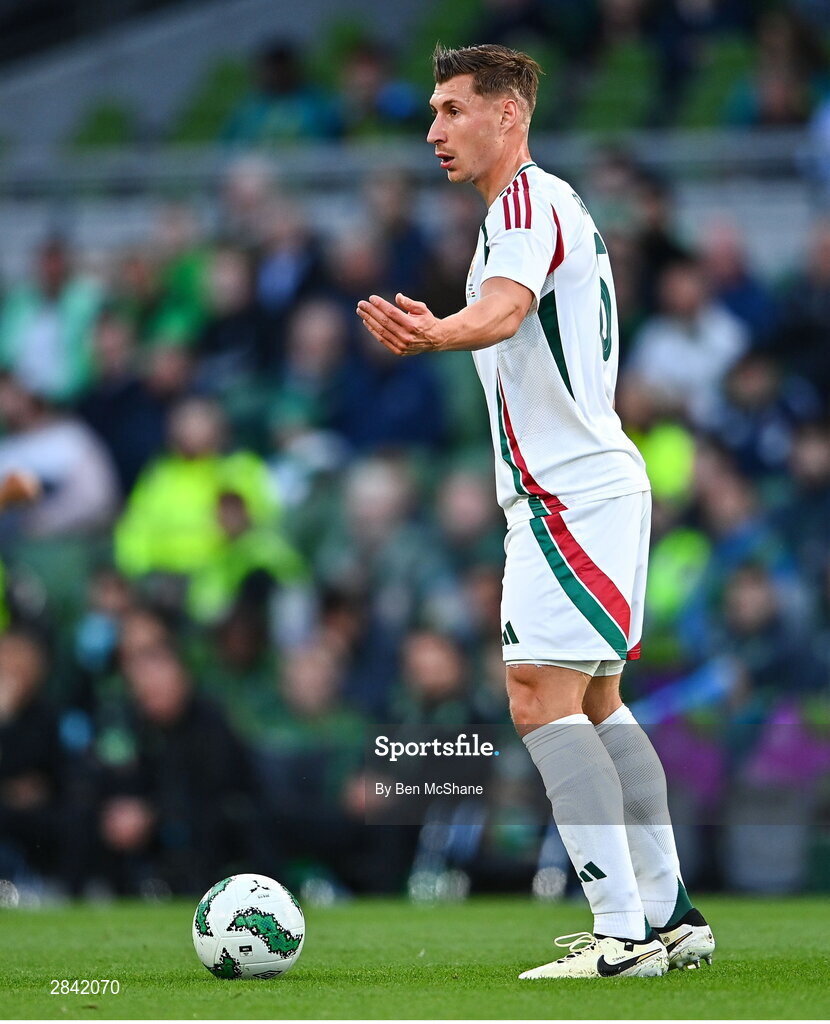 4 June 2024; Willi Orbán of Hungary during the international friendly match between Republic of Ireland and Hungary at Aviva Stadium in Dublin. Photo by Ben McShane/Sportsfile