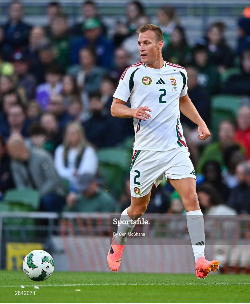 4 June 2024; Ádám Lang of Hungary during the international friendly match between Republic of Ireland and Hungary at Aviva Stadium in Dublin. Photo by Ben McShane/Sportsfile