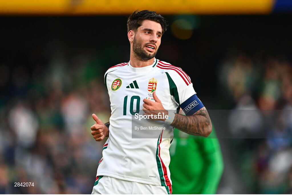4 June 2024; Dominik Szoboszlai of Hungary during the international friendly match between Republic of Ireland and Hungary at Aviva Stadium in Dublin. Photo by Ben McShane/Sportsfile