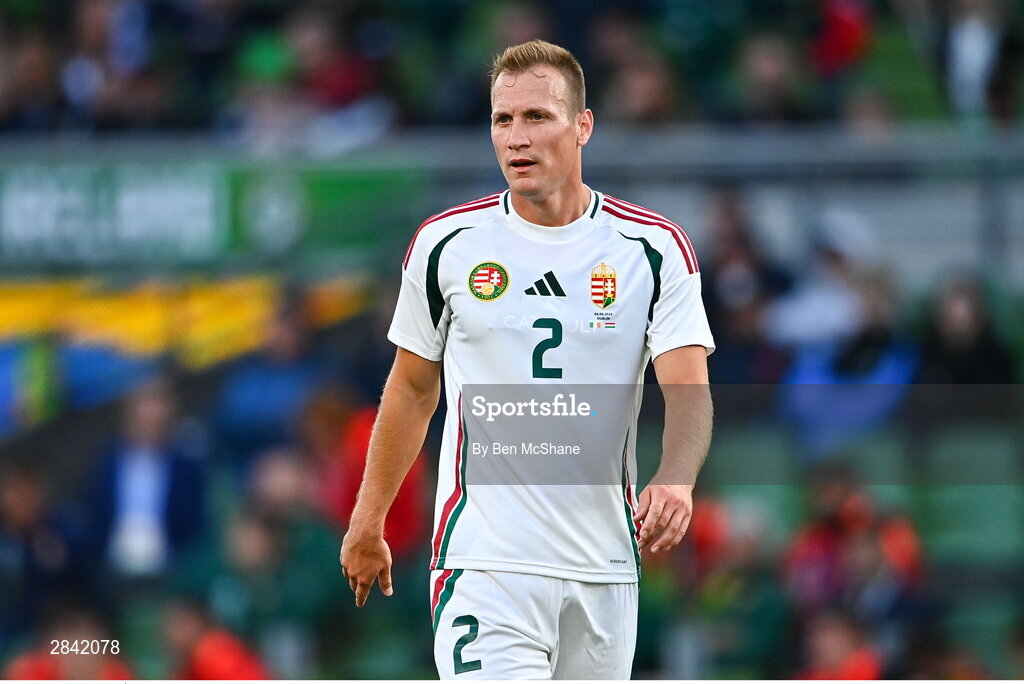 4 June 2024; Ádám Lang of Hungary during the international friendly match between Republic of Ireland and Hungary at Aviva Stadium in Dublin. Photo by Ben McShane/Sportsfile