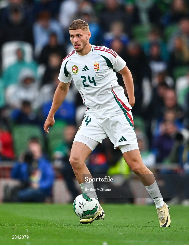 4 June 2024; Márton Dárdai of Hungary during the international friendly match between Republic of Ireland and Hungary at Aviva Stadium in Dublin. Photo by Ben McShane/Sportsfile