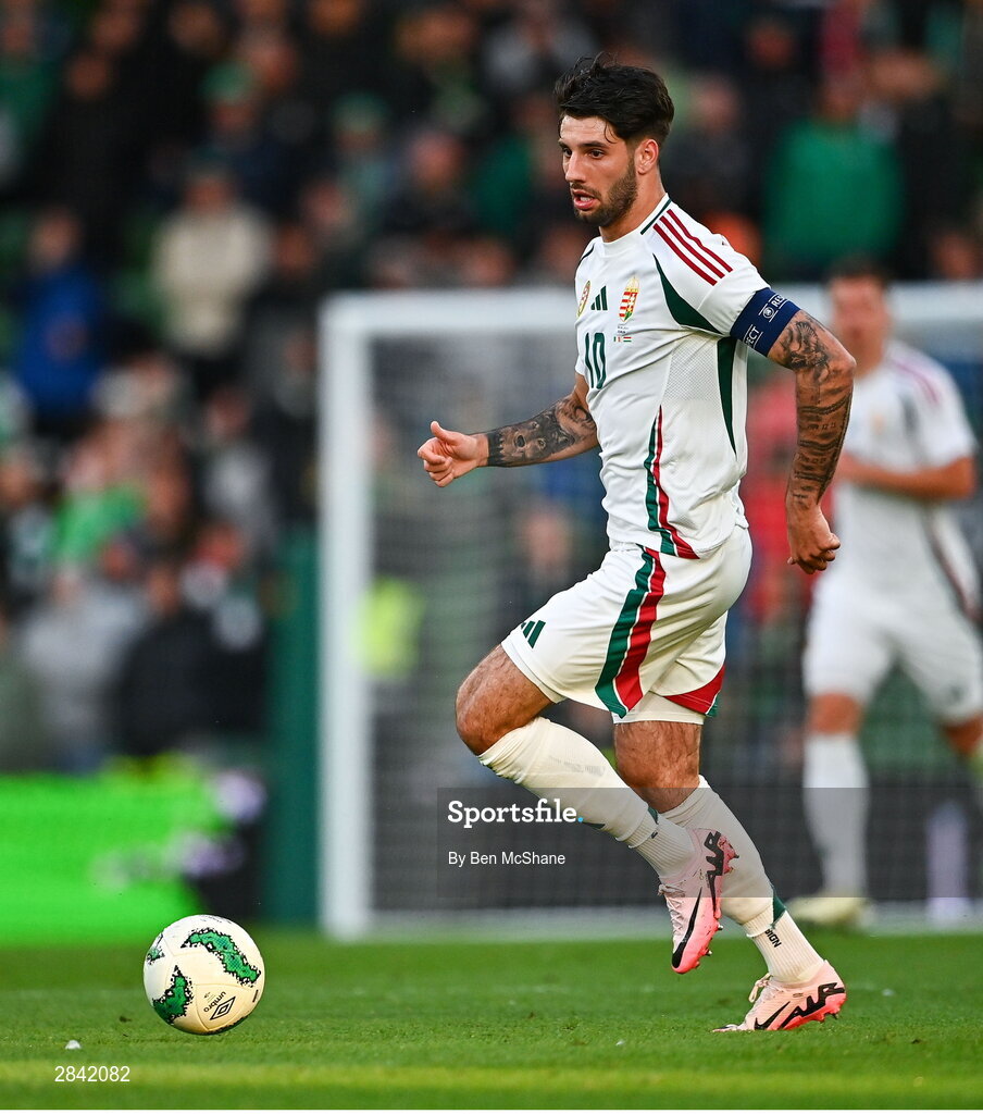 4 June 2024; Dominik Szoboszlai of Hungary during the international friendly match between Republic of Ireland and Hungary at Aviva Stadium in Dublin. Photo by Ben McShane/Sportsfile