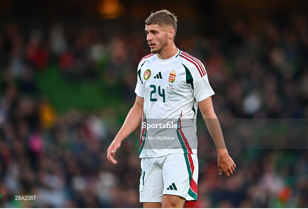 4 June 2024; Márton Dárdai of Hungary during the international friendly match between Republic of Ireland and Hungary at Aviva Stadium in Dublin. Photo by Ben McShane/Sportsfile