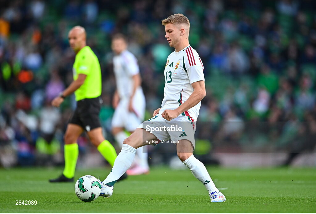 4 June 2024; András Schäfer of Hungary during the international friendly match between Republic of Ireland and Hungary at Aviva Stadium in Dublin. Photo by Ben McShane/Sportsfile