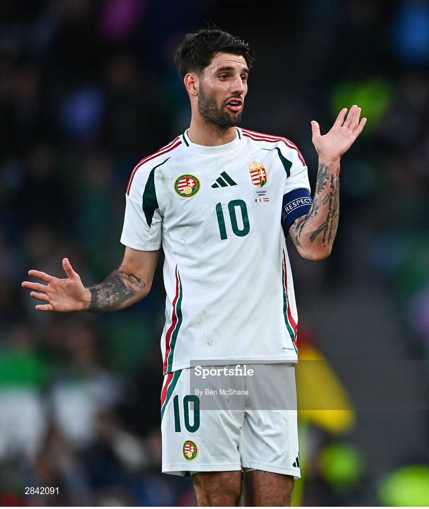 4 June 2024; Dominik Szoboszlai of Hungary during the international friendly match between Republic of Ireland and Hungary at Aviva Stadium in Dublin. Photo by Ben McShane/Sportsfile