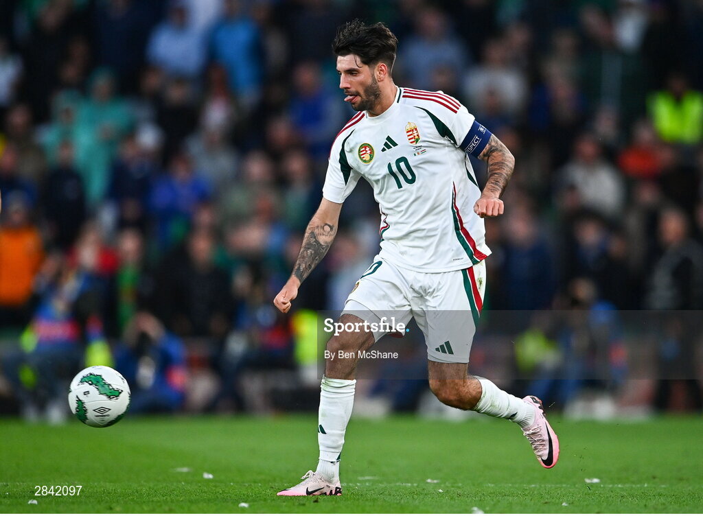 4 June 2024; Dominik Szoboszlai of Hungary during the international friendly match between Republic of Ireland and Hungary at Aviva Stadium in Dublin. Photo by Ben McShane/Sportsfile