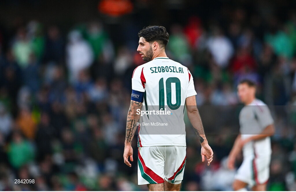 4 June 2024; Dominik Szoboszlai of Hungary during the international friendly match between Republic of Ireland and Hungary at Aviva Stadium in Dublin. Photo by Ben McShane/Sportsfile