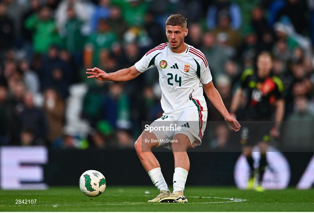 4 June 2024; Márton Dárdai of Hungary during the international friendly match between Republic of Ireland and Hungary at Aviva Stadium in Dublin. Photo by Ben McShane/Sportsfile