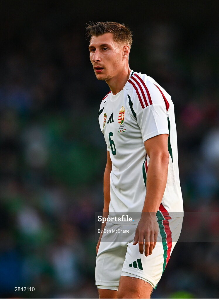 4 June 2024; Willi Orbán of Hungary during the international friendly match between Republic of Ireland and Hungary at Aviva Stadium in Dublin. Photo by Ben McShane/Sportsfile