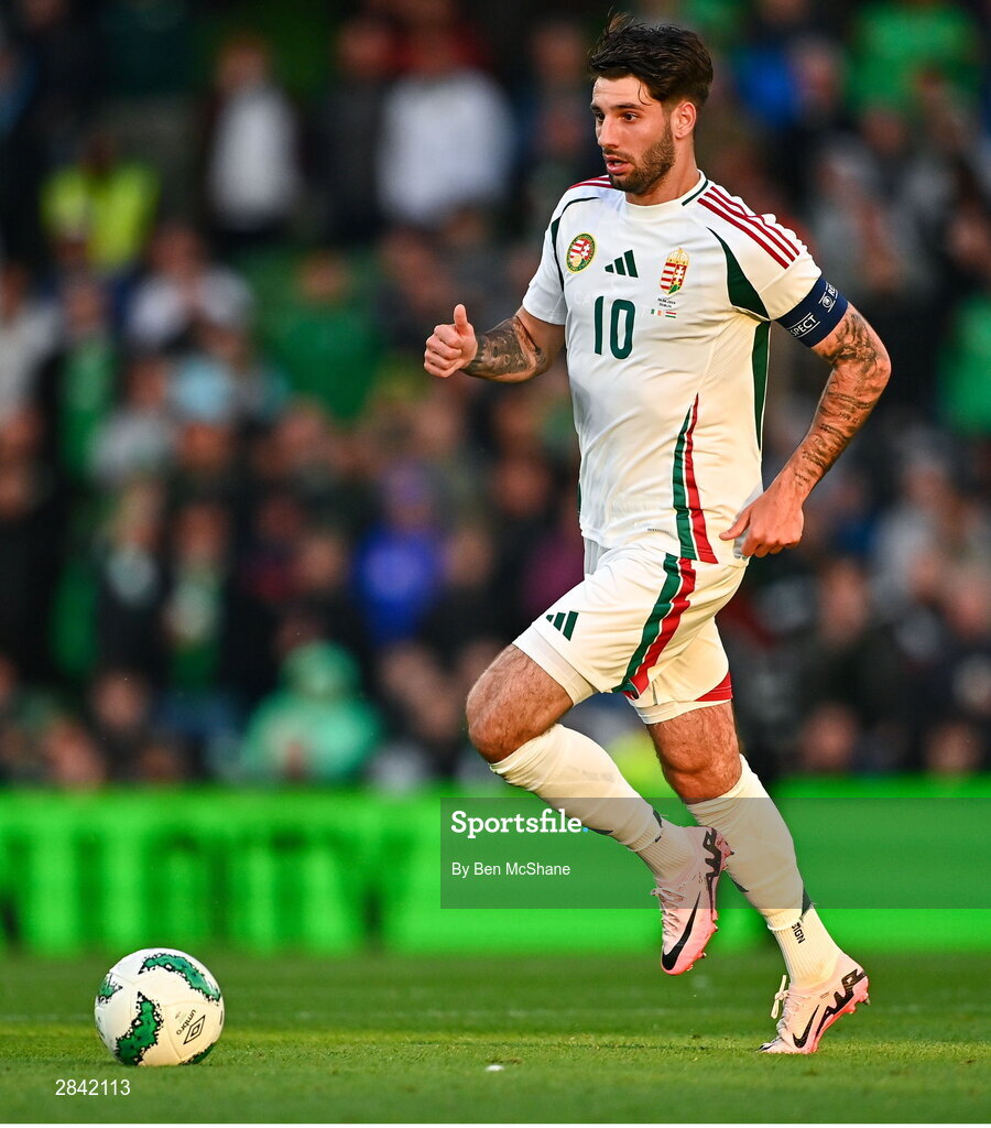 4 June 2024; Dominik Szoboszlai of Hungary during the international friendly match between Republic of Ireland and Hungary at Aviva Stadium in Dublin. Photo by Ben McShane/Sportsfile