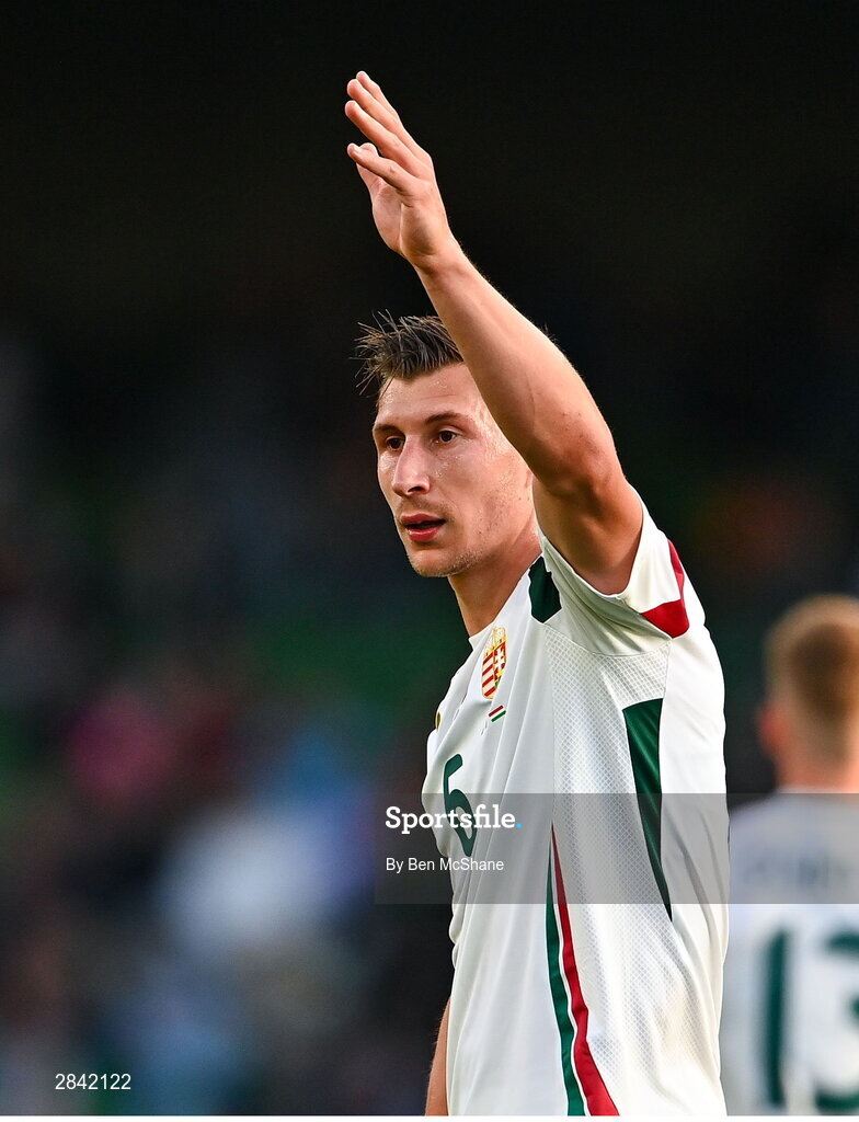 4 June 2024; Willi Orbán of Hungary during the international friendly match between Republic of Ireland and Hungary at Aviva Stadium in Dublin. Photo by Ben McShane/Sportsfile