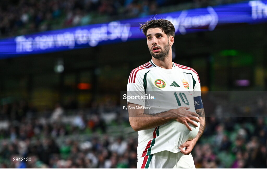 4 June 2024; Dominik Szoboszlai of Hungary during the international friendly match between Republic of Ireland and Hungary at Aviva Stadium in Dublin. Photo by Ben McShane/Sportsfile