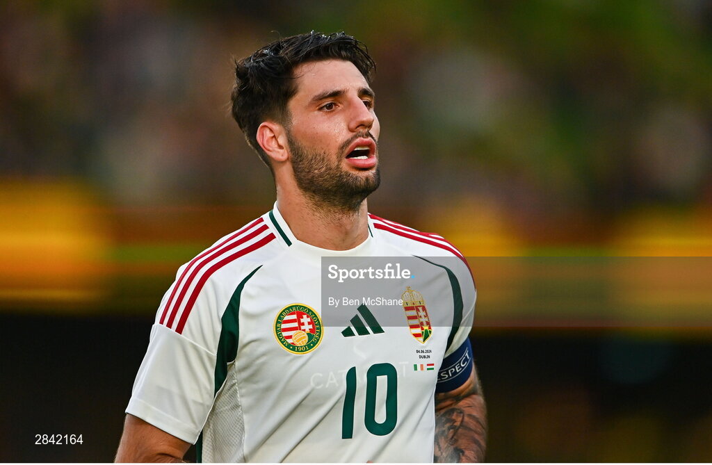 4 June 2024; Dominik Szoboszlai of Hungary during the international friendly match between Republic of Ireland and Hungary at Aviva Stadium in Dublin. Photo by Ben McShane/Sportsfile