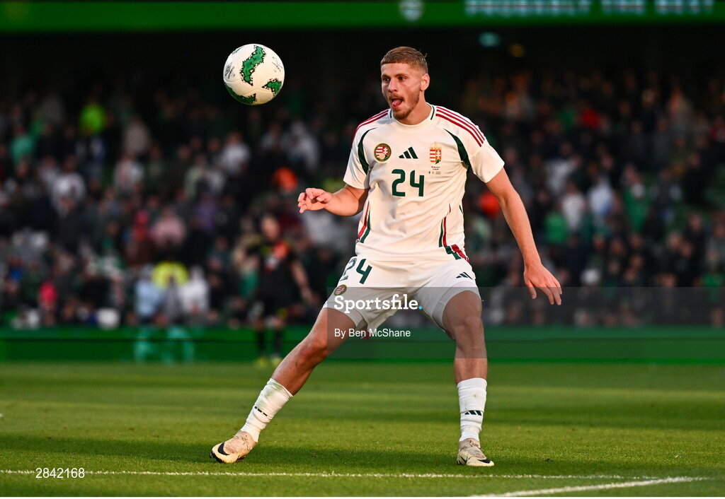 4 June 2024; Márton Dárdai of Hungary during the international friendly match between Republic of Ireland and Hungary at Aviva Stadium in Dublin. Photo by Ben McShane/Sportsfile