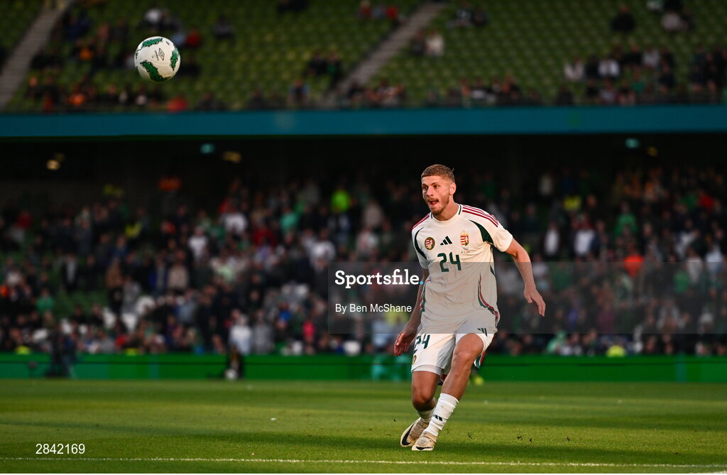 4 June 2024; Márton Dárdai of Hungary during the international friendly match between Republic of Ireland and Hungary at Aviva Stadium in Dublin. Photo by Ben McShane/Sportsfile