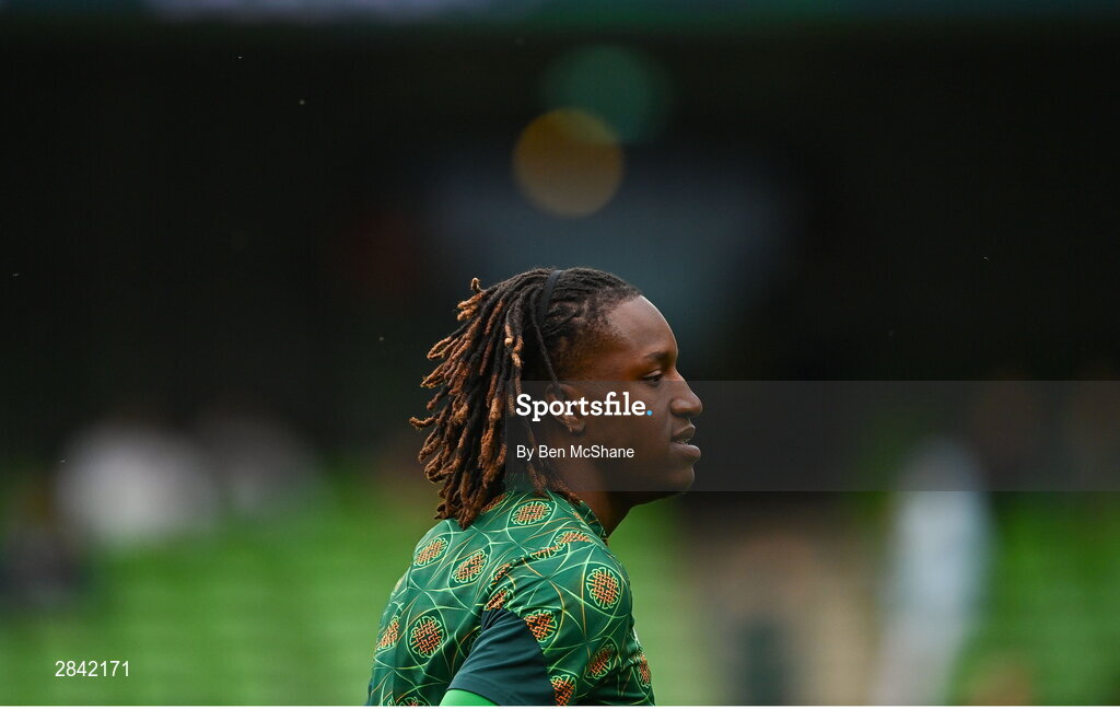 4 June 2024; Bosun Lawal of Republic of Ireland before the international friendly match between Republic of Ireland and Hungary at Aviva Stadium in Dublin. Photo by Ben McShane/Sportsfile