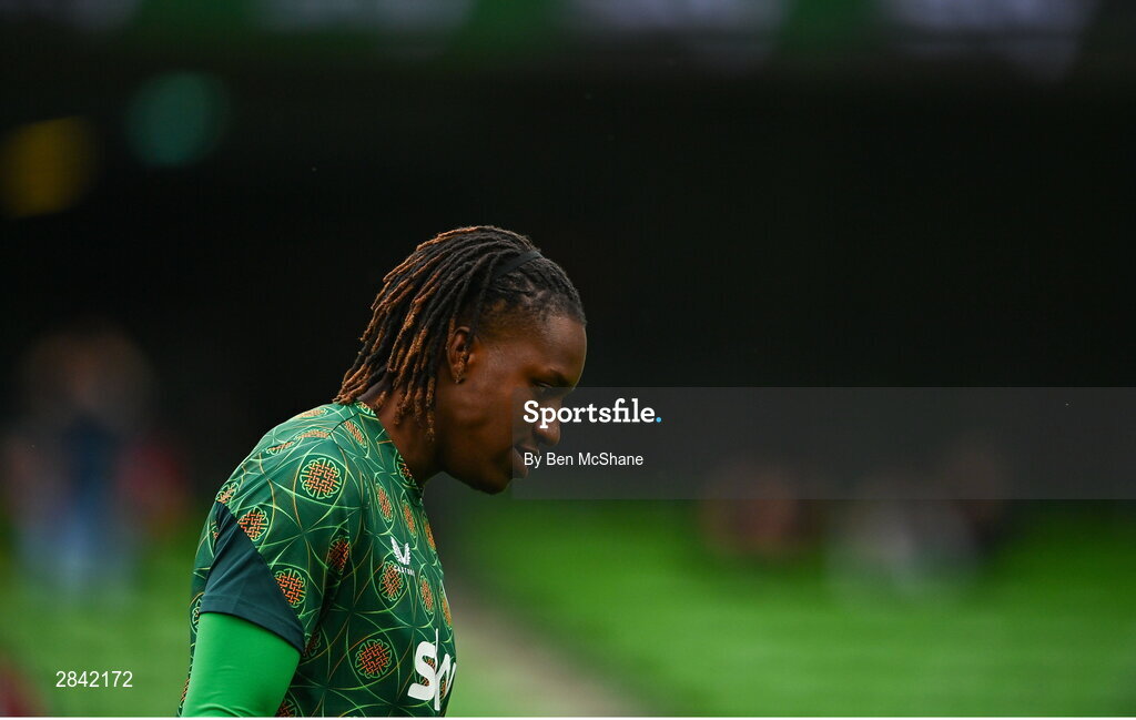 4 June 2024; Bosun Lawal of Republic of Ireland before the international friendly match between Republic of Ireland and Hungary at Aviva Stadium in Dublin. Photo by Ben McShane/Sportsfile